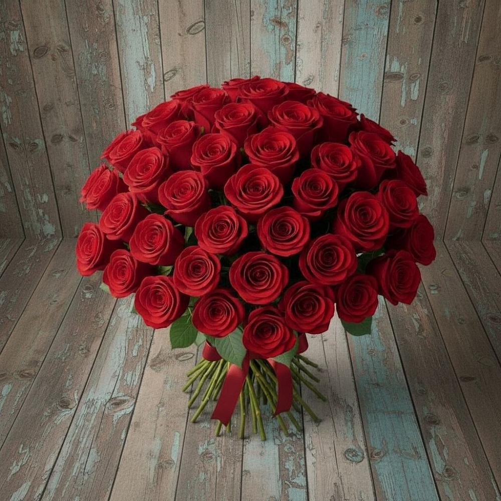 Букет 55 Красных роз Фридом в Усть-Ордынске