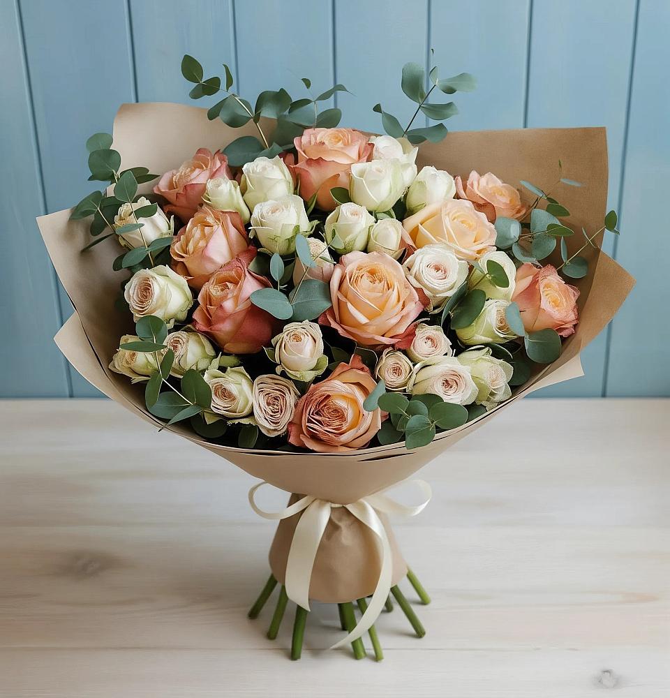 Букет цветов из: Альстромерии и Розы в Усть-Ордынске