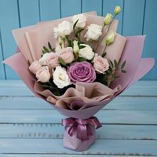 Букет цветов из:  Розы и Лизиантусы #REPLACE_PRED# Усть-Ордынске