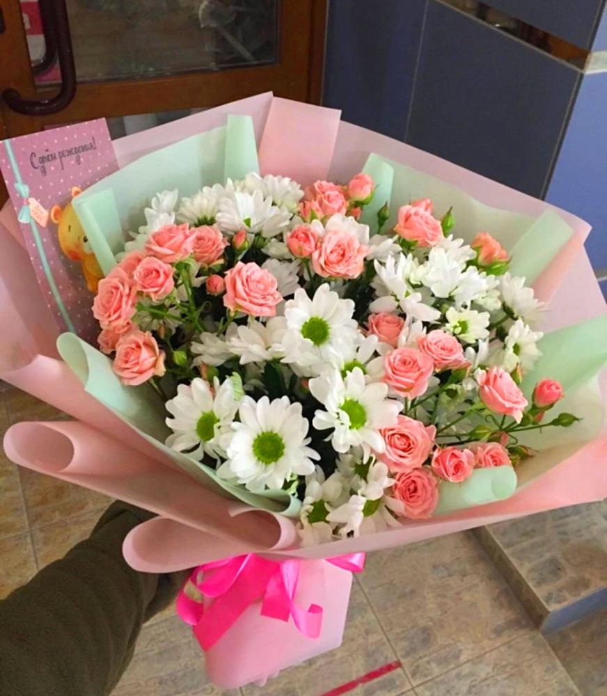 Букет цветов из: Розы и Хризантемы в Усть-Ордынске