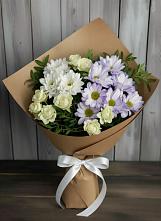 Букет цветов из:  Хризантемы и Розы в Усть-Ордынске