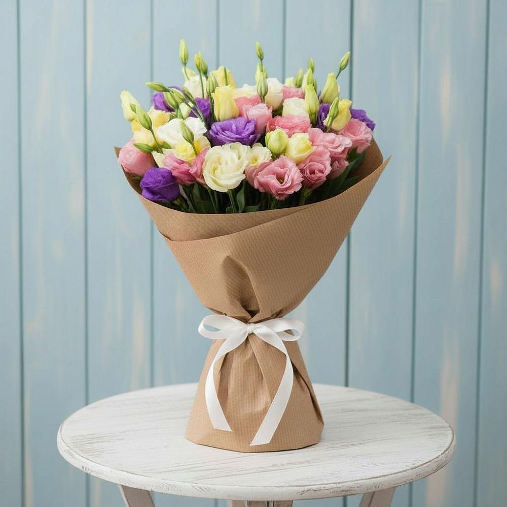 Букет цветов из: Лизиантусы в Усть-Ордынске