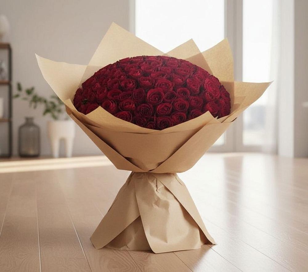 Букет 101 Красная роза в Усть-Ордынске