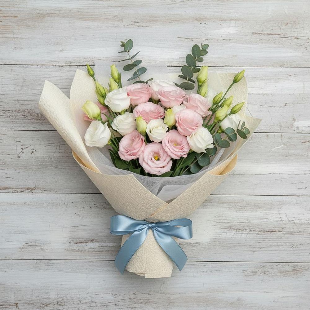 Букет цветов из: Лизиантусы в Усть-Ордынске